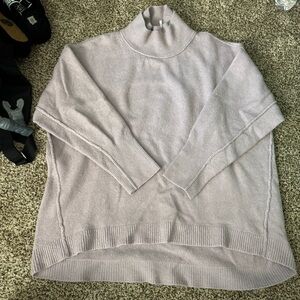 Free People Purple Cowl Neck Sweater Relaxed Fit